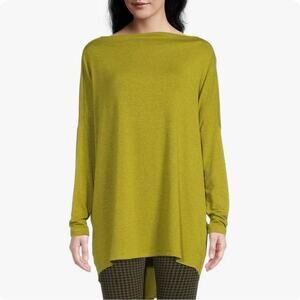 Bryn Walker Dimitri French Terry Knit Funnel Neck Dolman Sleeve Oversized Top XS